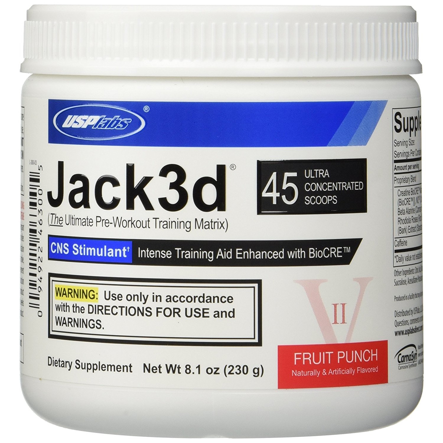 USP Labs Jack3d 230 g /45 servings/ Blue Raspberry - зображення 1