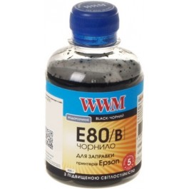WWM Чернила для Epson L1800/ 800/ 810/ 850 200г Black Водорастворимые (E80/B)