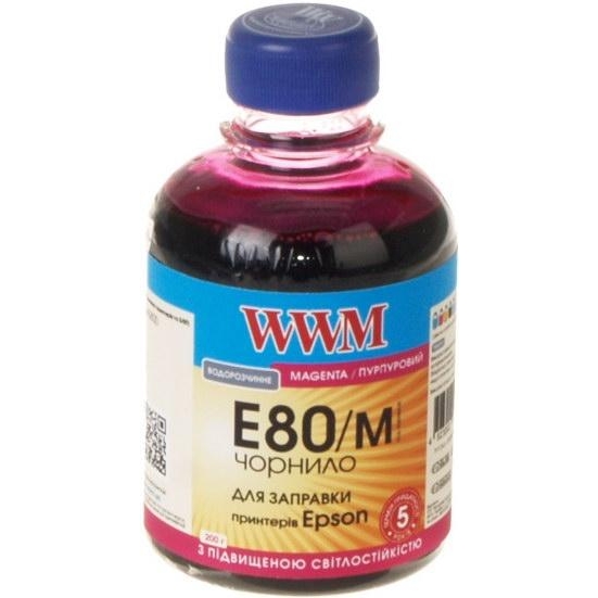 WWM Чернила для Epson L1800/ 800/ 810/ 850 200г Magenta Водорастворимые (E80/M) - зображення 1