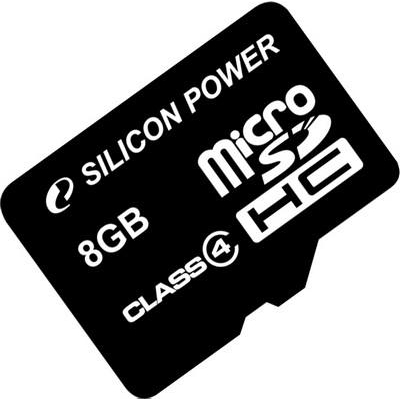 Silicon Power 8 GB microSDHC Class 4 SP008GBSTH004V10 - зображення 1