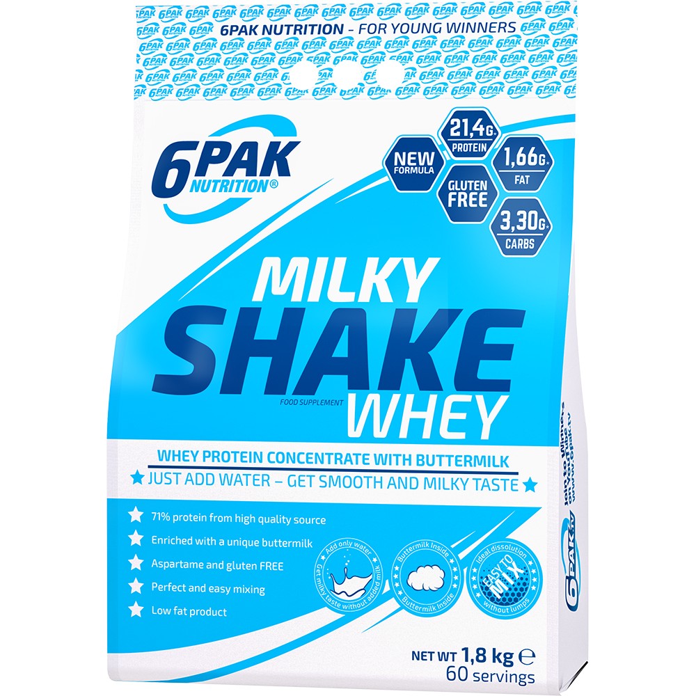 6PAK Nutrition Milky Shake Whey 1800 g /60 servings/ Coffe Latte - зображення 1