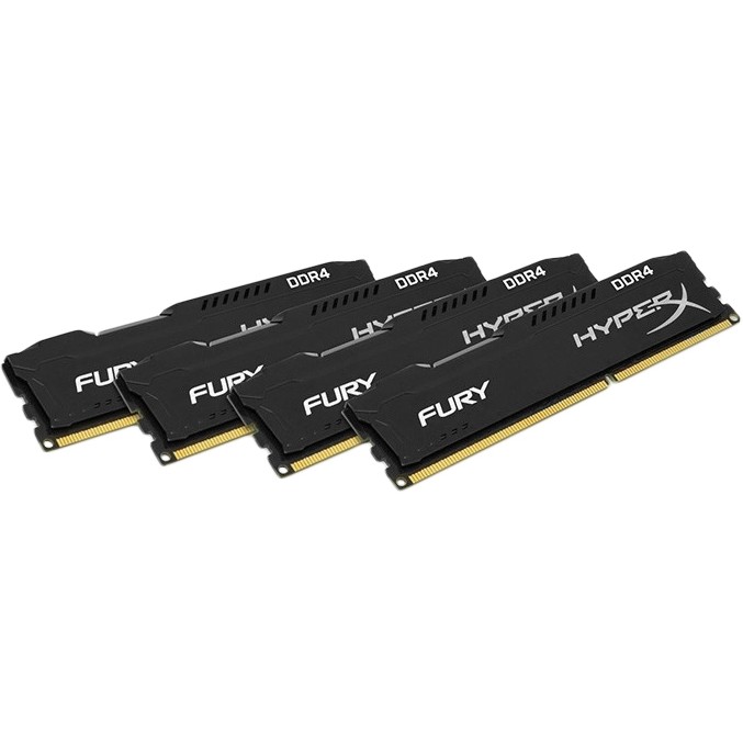 HyperX 32 GB (4x8GB) DDR4 2666 MHz Fury Black (HX426C16FB2K4/32) - зображення 1