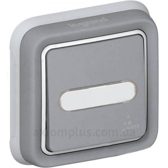 Legrand Переключатель кнопочный с НВ+НЗ контактами + держатель этикеток серый (069824) - зображення 1