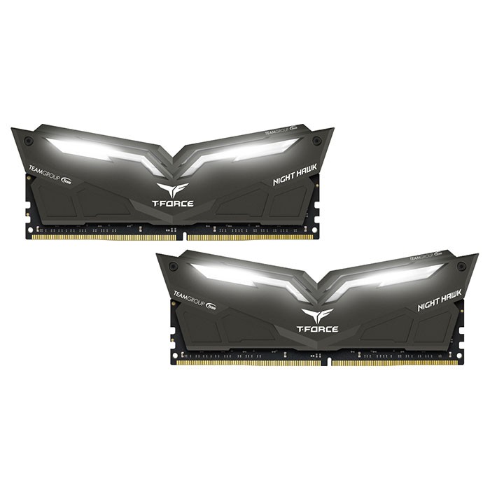 TEAM 16 GB (2x8GB) DDR4 3200 MHz T-Force Night Hawk White LED (THWD416G3200HC16CDC01) - зображення 1