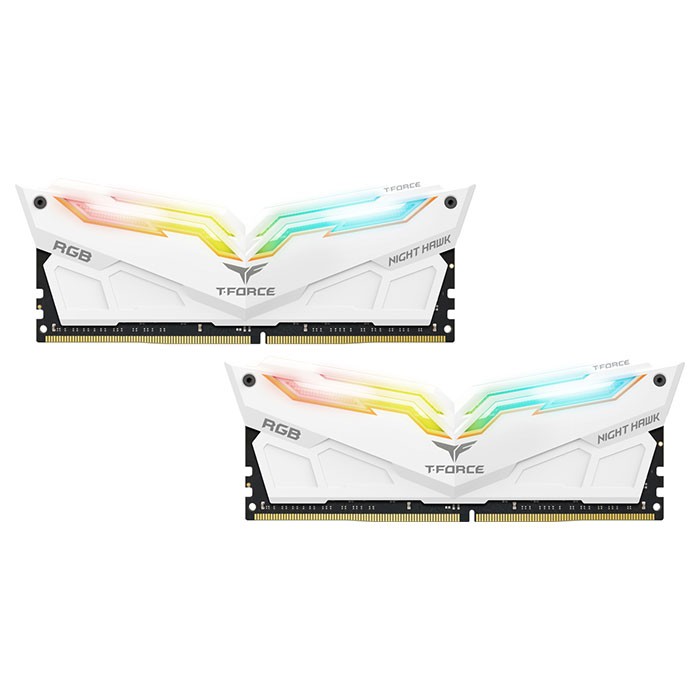 TEAM 16 GB (2x8GB) DDR4 3200 MHz T-Force Night Hawk RGB White (TF2D416G3200HC16CDC01) - зображення 1