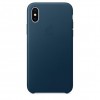 Apple iPhone X Leather Case - Cosmos Blue (MQTH2) - зображення 1