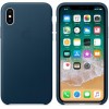 Apple iPhone X Leather Case - Cosmos Blue (MQTH2) - зображення 2