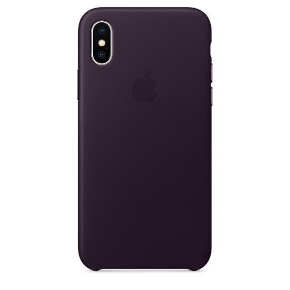 Apple iPhone X Leather Case - Dark Aubergine (MQTG2) - зображення 1