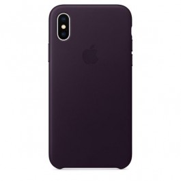 Apple iPhone X Leather Case - Dark Aubergine (MQTG2)