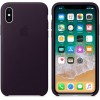 Apple iPhone X Leather Case - Dark Aubergine (MQTG2) - зображення 2