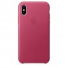 Apple iPhone X Leather Case - Pink Fuchsia (MQTJ2) - зображення 1