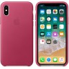 Apple iPhone X Leather Case - Pink Fuchsia (MQTJ2) - зображення 2