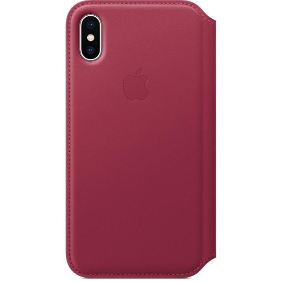 Apple iPhone X Leather Folio - Berry (MQRX2) - зображення 1