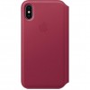 Apple iPhone X Leather Folio - Berry (MQRX2) - зображення 2