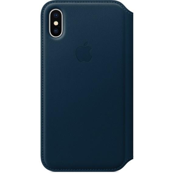 Apple iPhone X Leather Folio - Cosmos Blue (MQRW2) - зображення 1