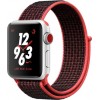 Apple Watch Nike+ Series 3 GPS + Cellular 38mm Silver Aluminum w. Bright Crimson/BlackSport L. (MQL72) - зображення 1