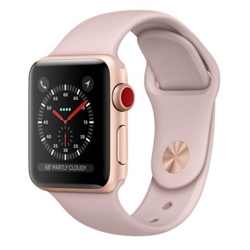 Apple Watch Series 3 GPS + Cellular 38mm Gold Aluminum w. Pink Sand Sport L. (MQJU2) - зображення 1