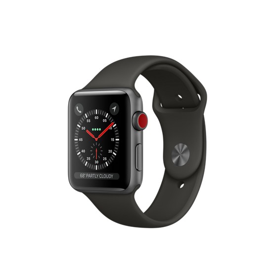 Apple Watch Series 3 GPS + Cellular 42mm Space Gray Aluminum w. Gray Sport B. (MR2X2) - зображення 1