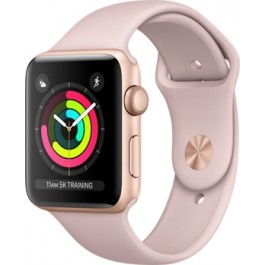 Apple Watch Series 3 GPS 42mm Gold Aluminum w. Pink Sand Sport B. - Gold (MQL22)