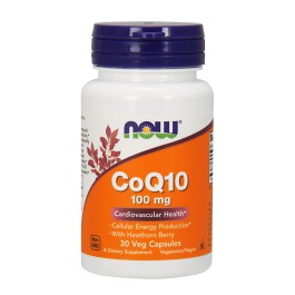 Now CoQ10 100 mg with Hawthorn Berry 30 caps