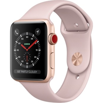 Apple Watch Series 3 GPS + Cellular 42mm Gold Aluminum w. Pink Sand Sport B. (MQK32) - зображення 1