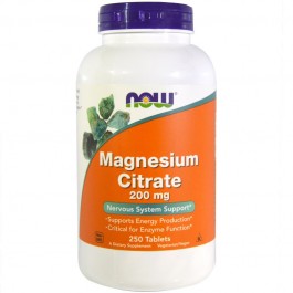 Now Magnesium Citrate 200 mg Tablets 250 tabs