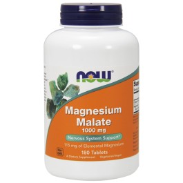   Now Magnesium Malate 1000 mg Vegetarian Tablets 180 tabs