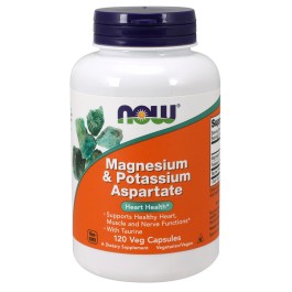 Now Magnesium & Potassium Aspartate with Taurine Capsules 120 caps