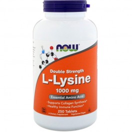 Now L-Lysine Double Strength 1000 mg Tablets 250 tabs