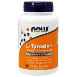 Now L-Tyrosine 750 mg Extra Strength Veg Capsules 90 caps