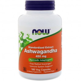 Now Ashwagandha 450 mg Veg Capsules 180 caps