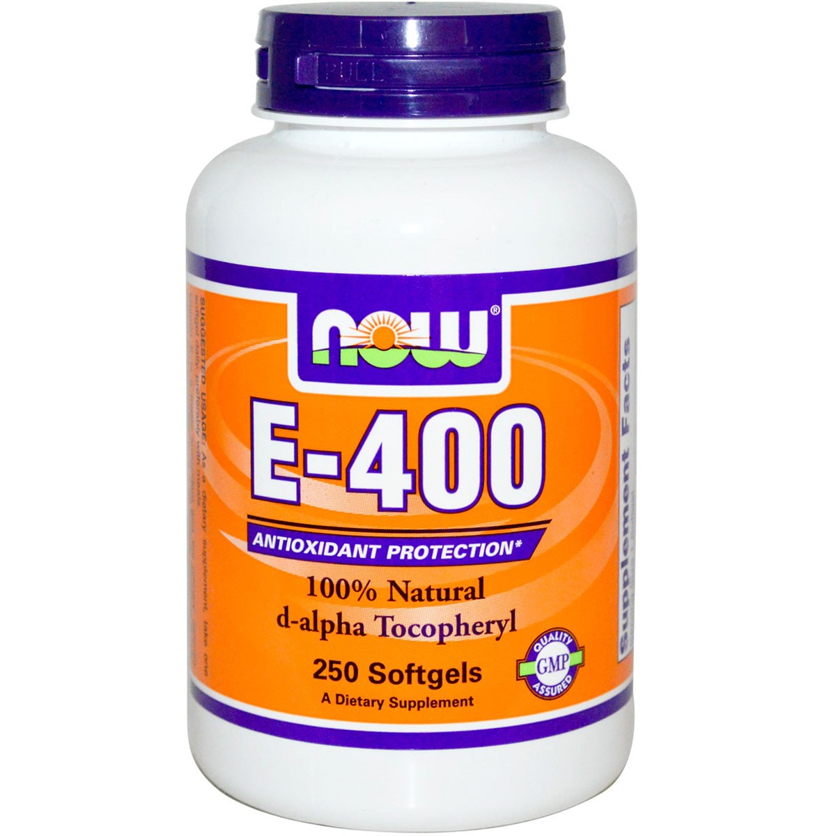 Now Vitamin E-400 IU D-Alpha Tocopheryl Softgels 250 caps - зображення 1