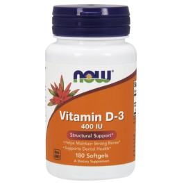 Now Vitamin D-3 400 IU Softgels 180 caps