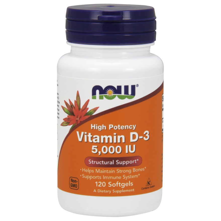 Now Vitamin D-3 5,000 IU Softgels 120 caps - зображення 1