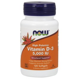   Now Vitamin D-3 5,000 IU Softgels 120 caps