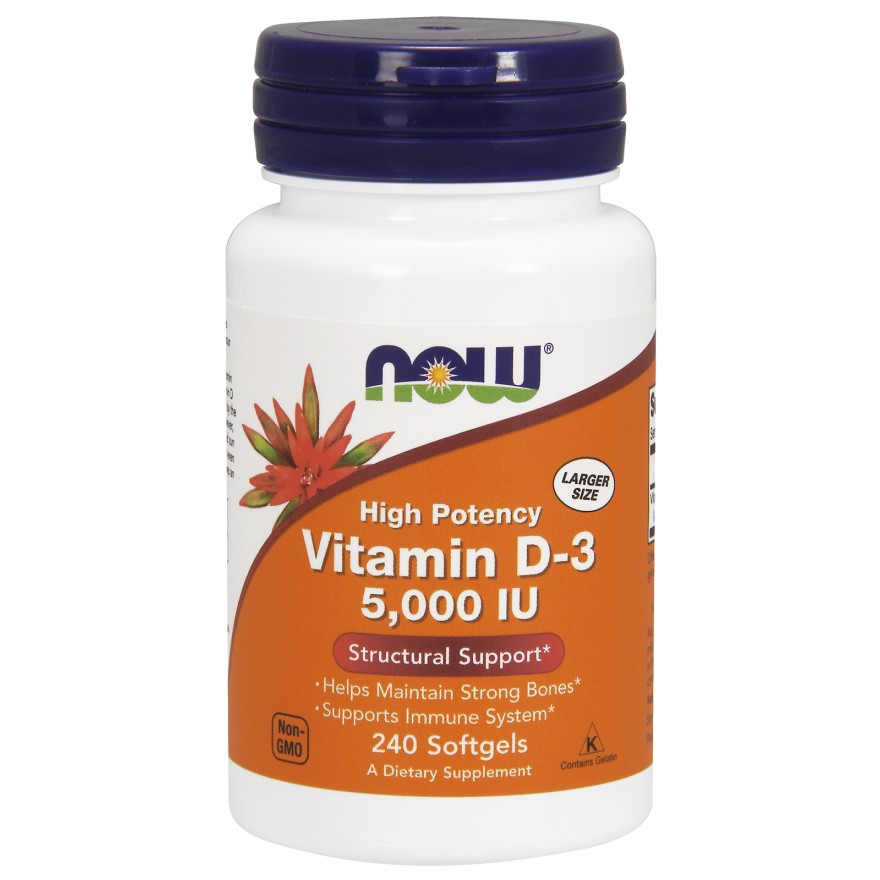 Now Vitamin D-3 5,000 IU Softgels 240 caps - зображення 1