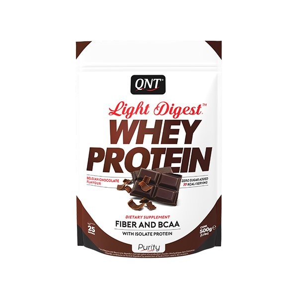 QNT Light Digest Whey Protein 500 g /25 servings/ Belgian Chocolate - зображення 1