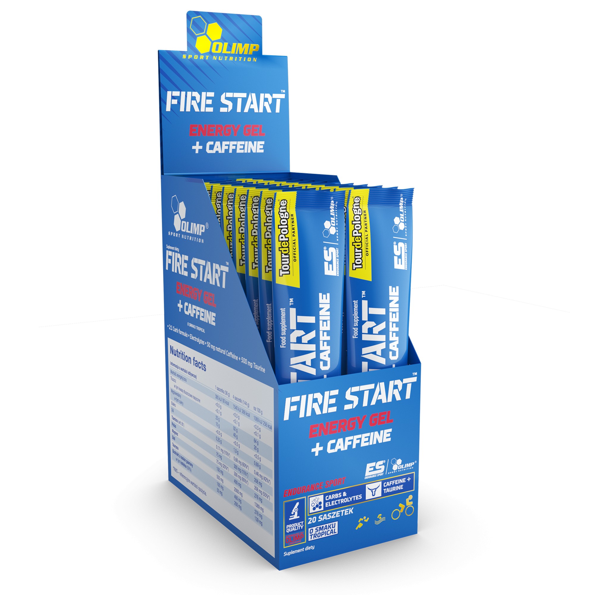 Olimp Fire Start Energy Gel+Caffeine 20x36 g - зображення 1