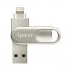 Apacer 32 GB AH790 Lightning Dual USB 3.1 Silver (AP32GAH790S-1) - зображення 1