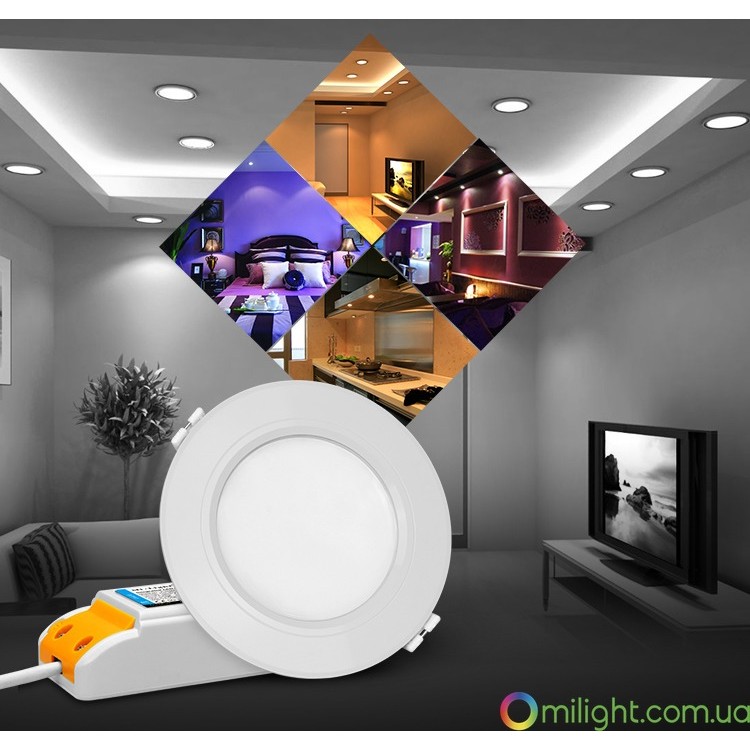 MiLight Даунлайт RGB + CCT, WI-FI, 6W (DL068-RGBW) - зображення 1