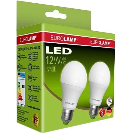 EUROLAMP LED A60 12W E27 4000K комплект 2 шт (MLP-LED-A60-12274(E)) - зображення 1