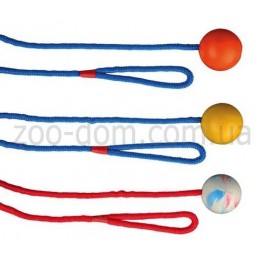 Trixie Мяч резиновый на веревке цветной 3304