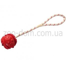 Trixie Мяч резиновый на веревке красный 33481