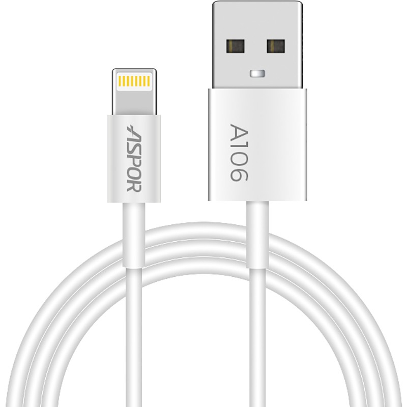 ASPOR USB Cable iPhone 5/6 White (A106) - зображення 1