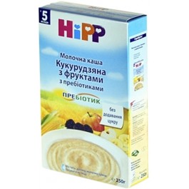Hipp Каша молочная кукурузная с фруктами и пребиотиками 250 грамм