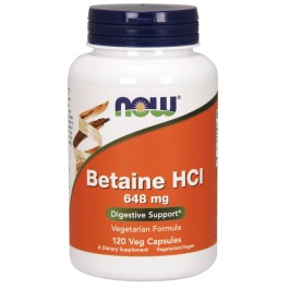 Now Betaine HCl 648 mg Capsules 120 caps