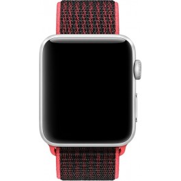 Apple Watch Series 3 Nike+ GPS + LTE 42mm Silver Aluminum Case/Bright Crimson/Black SportLoop (MQMG2)