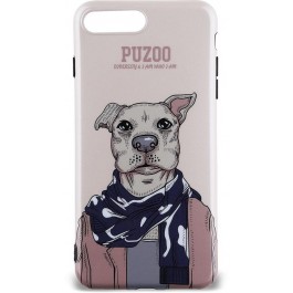PUZOO TPU Glossy Shiny Powder Art dog iPhone 7 Plus/8 Plus Brown Aboo