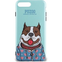   PUZOO TPU Glossy Shiny Powder Art dog iPhone 7 Plus/8 Plus Green Baby