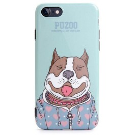 PUZOO TPU Glossy Shiny Powder Art dog iPhone 7/8 Green Baby